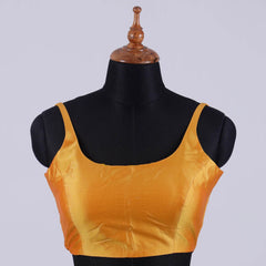 Golden Sleeveless Blouse with Round Neck - Adi Akshoy & Co.