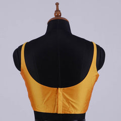 Golden Sleeveless Blouse with Round Neck - Adi Akshoy & Co.