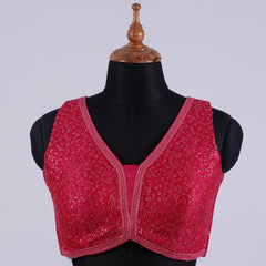 Rani Sleeveless Bouse with Embroidery with V neck - Adi Akshoy & Co.