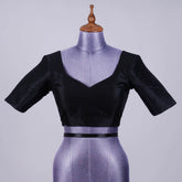 Black Silk Blouse with Sweetheart Neck - Adi Akshoy & Co.