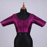 Purple Silk Blouse with Round Neck - Adi Akshoy & Co.