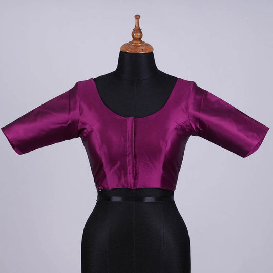 Purple Silk Blouse with Round Neck - Adi Akshoy & Co.