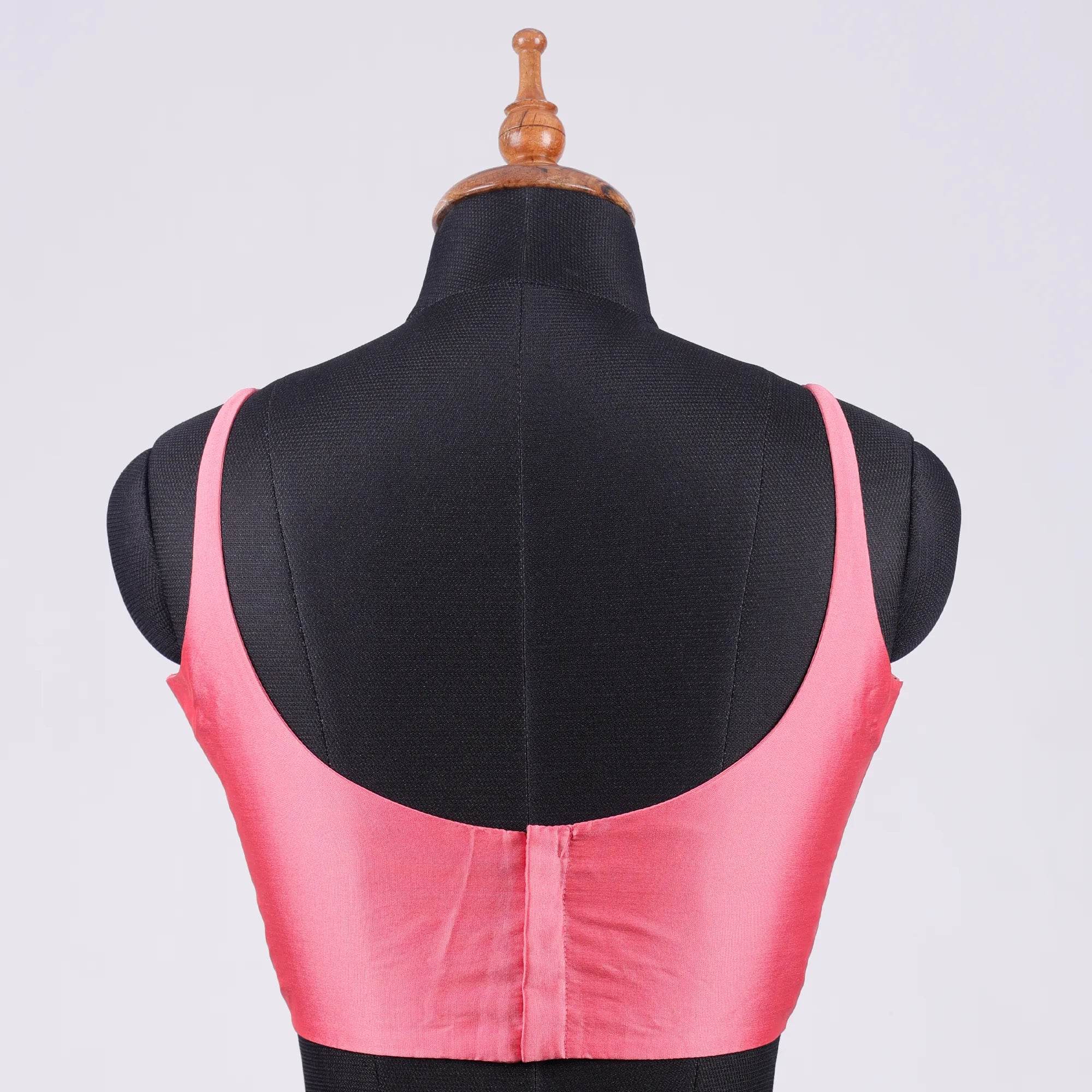 Pink Sleeveless Blouse with Round Neck - Adi Akshoy & Co.
