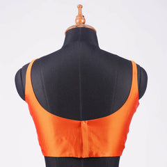 Orange Sleeveless Blouse with Round Neck - Adi Akshoy & Co.