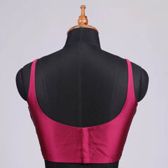 Magenta sleeveless Blouse with Round Neck - Adi Akshoy & Co.