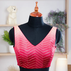 Maroon sleeveless Blouse with V-Neck - Akshayi