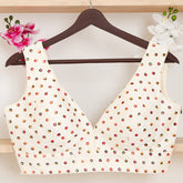 Cream Colour Sleeveless Blouse with V - Neck - Akshayi