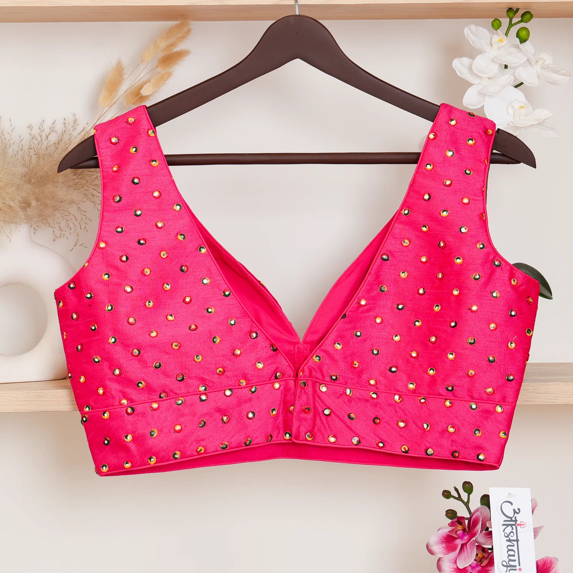 Rani Sleeveless Blouse with V - Neck - Akshayi