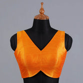 Golden Yellow Sleeveless Blouse with V-Neck - Adi Akshoy & Co.