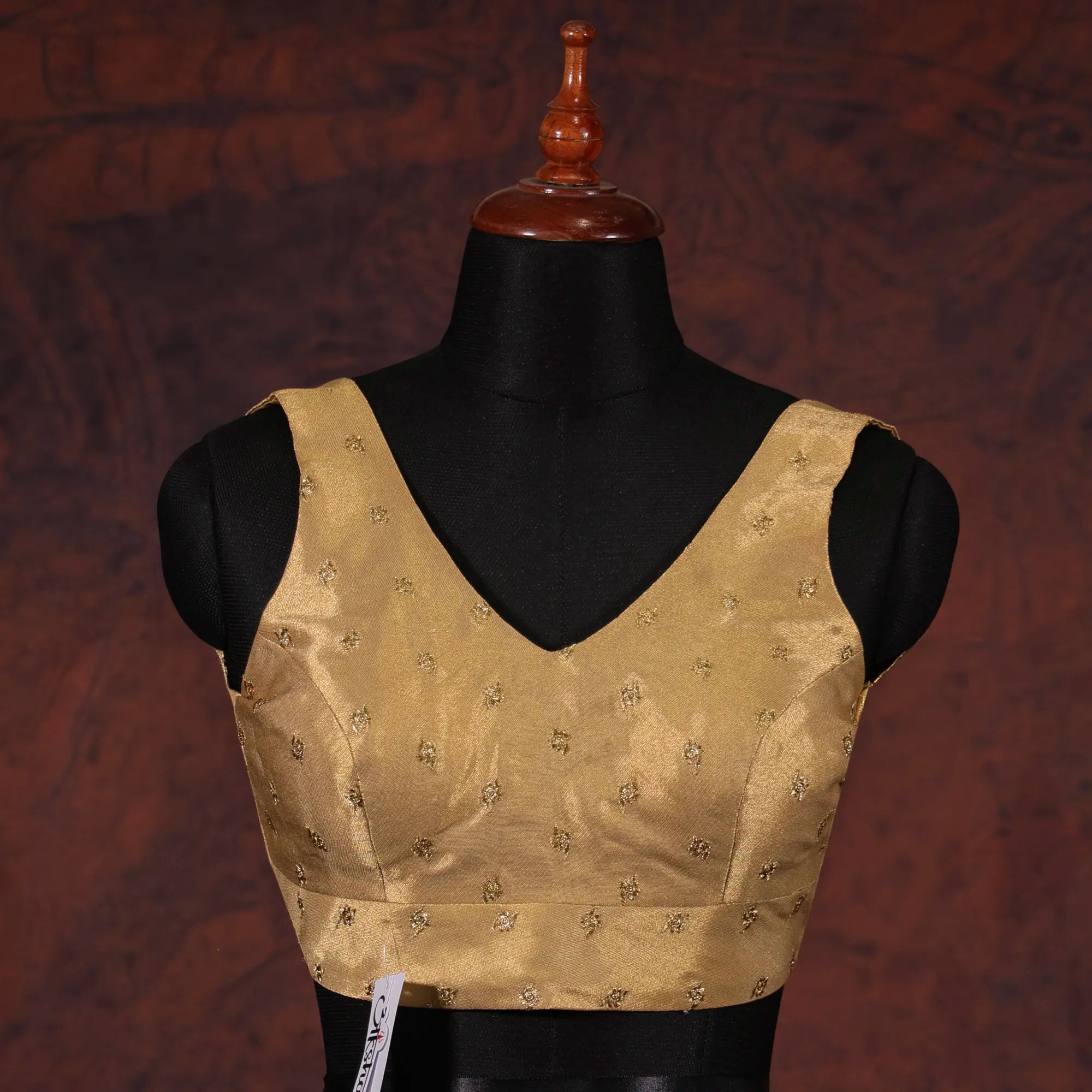Gold V-Neck Blouse - Akshayi
