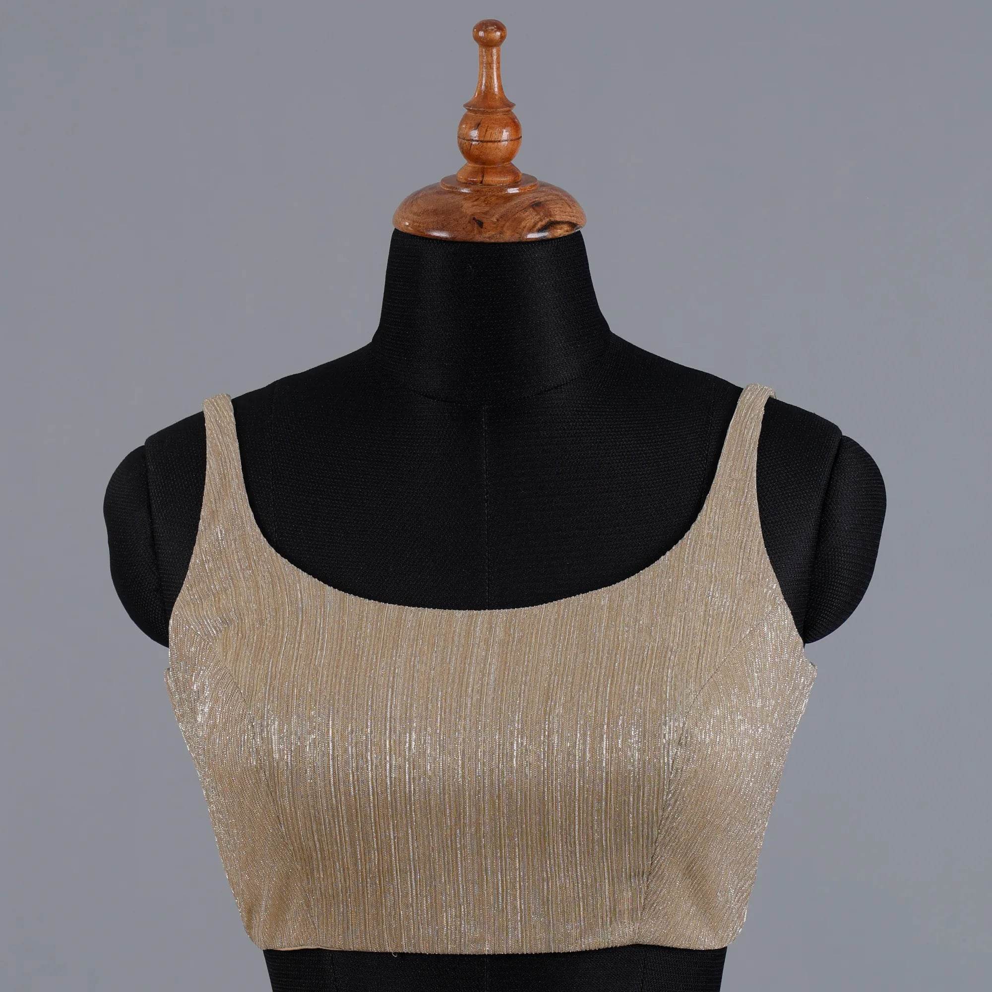 Golden Crushed Fancy Partywear Sleeveless Blouse - Adi Akshoy & Co.