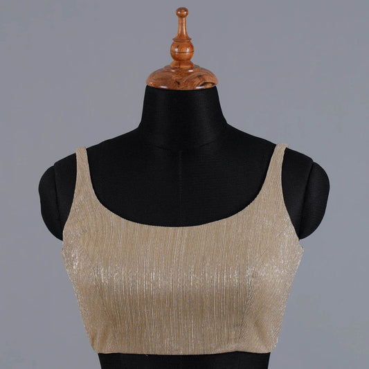 Golden Crushed Fancy Partywear Sleeveless Blouse - Adi Akshoy & Co.