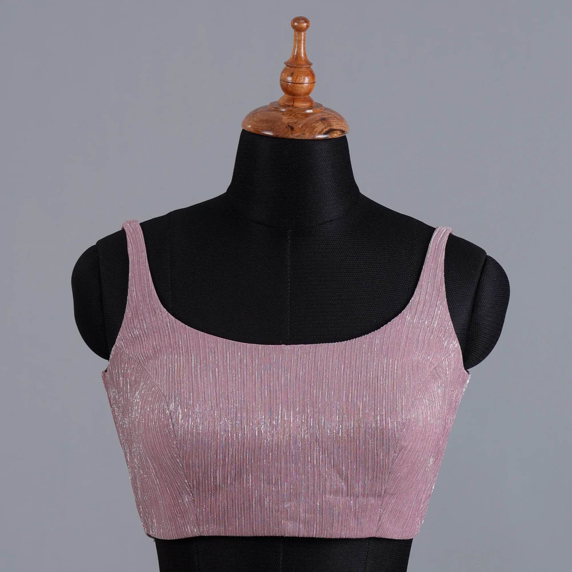 Pink Crushed Fancy Partywear Sleeveless Blouse - Adi Akshoy & Co.