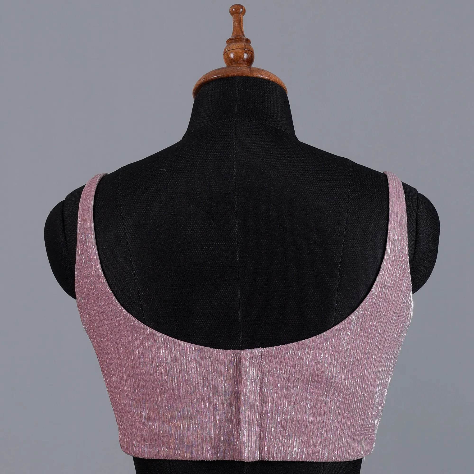 Pink Crushed Fancy Partywear Sleeveless Blouse - Adi Akshoy & Co.