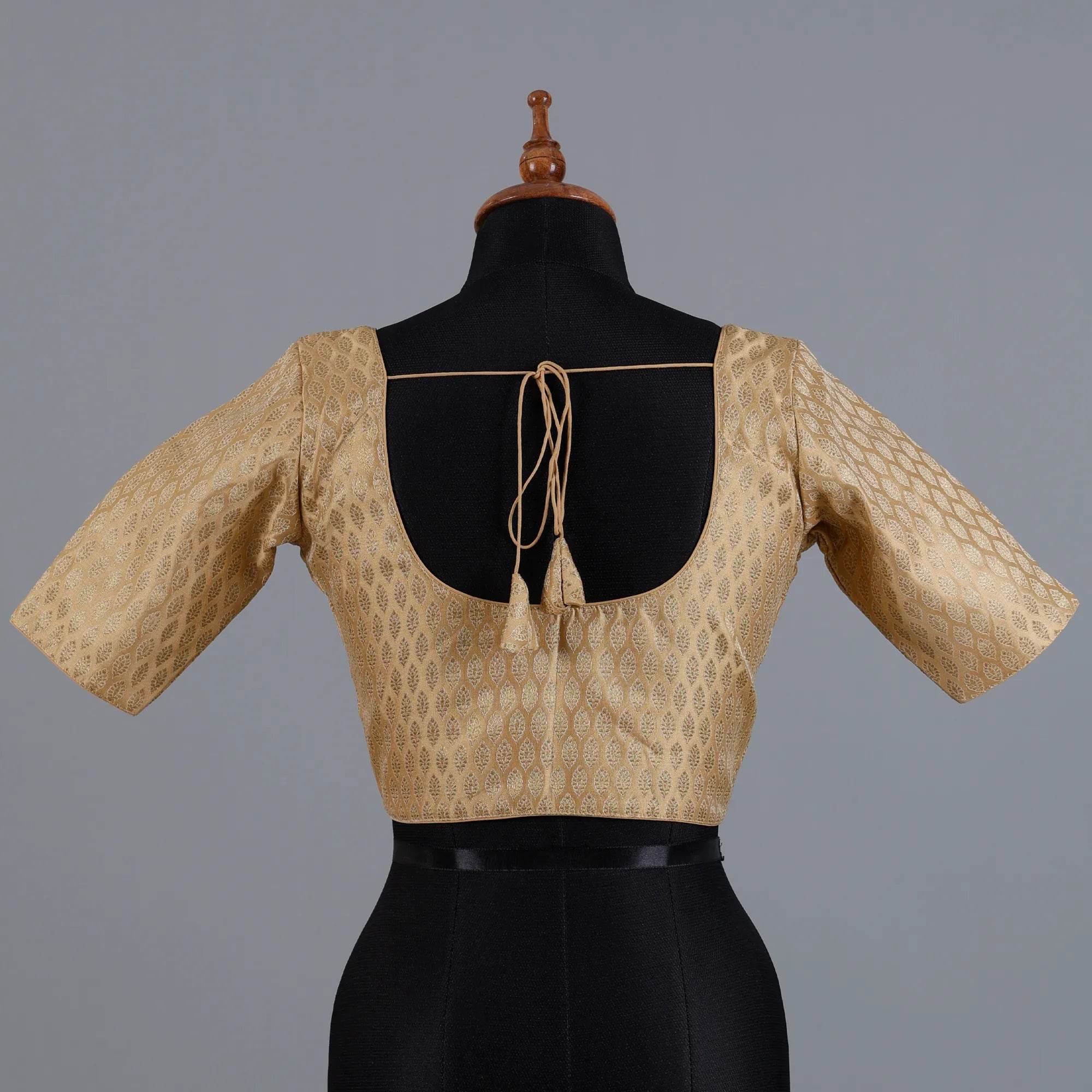 Chiku Brocade Blouse with U Neck - Adi Akshoy & Co.