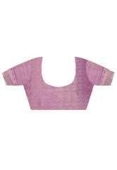 Magenta Katan Silk Saree With Blouse Piece - Adi Akshoy & Co.