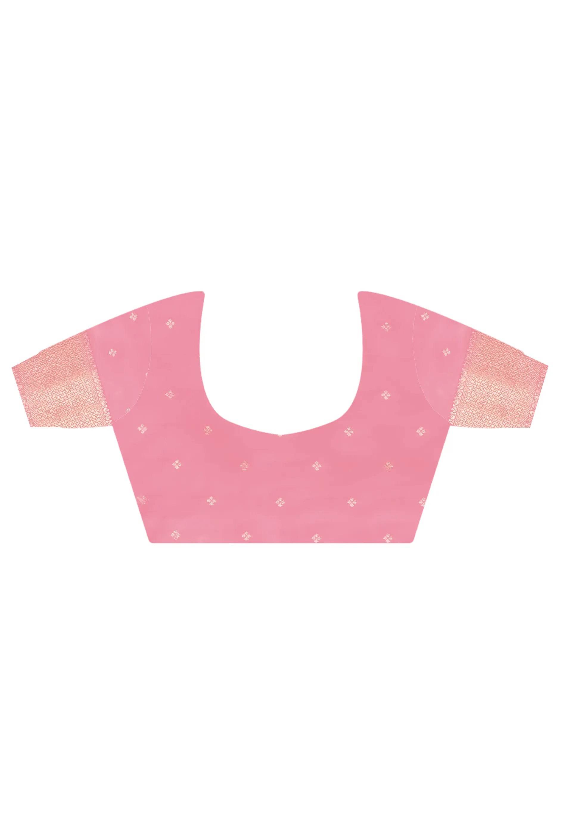 Ivory Brocade Kanjivaram Silk Saree With Blouse Piece - Adi Akshoy & Co.