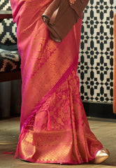 Rani Brocade Kanjivaram Silk Saree With Blouse Piece - Adi Akshoy & Co.