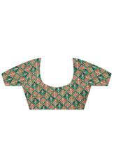 Pesta Green Tissue Silk Saree with Blouse Piece - Adi Akshoy & Co.