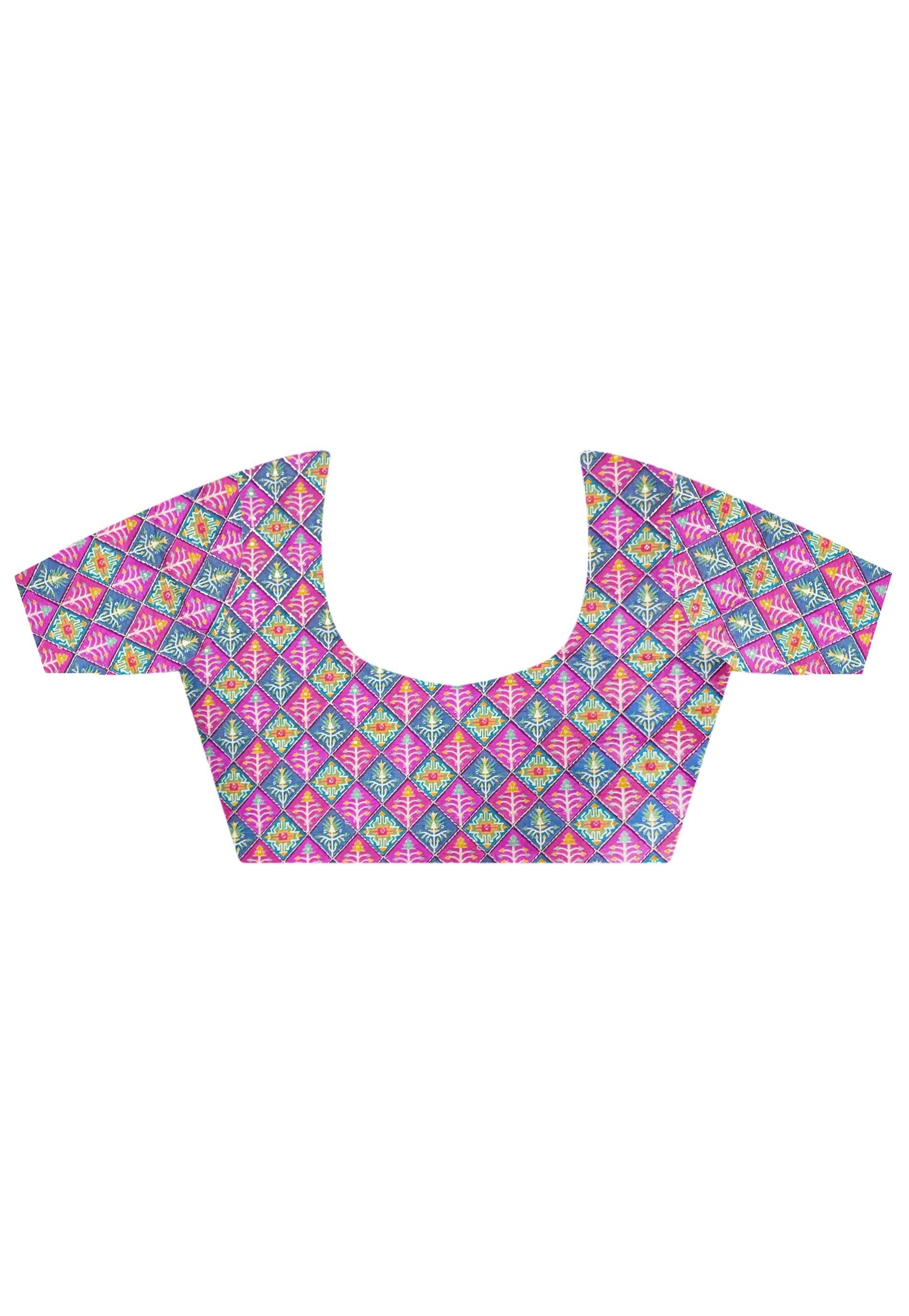 Rani Pink Tissue Silk Saree with Blouse Piece - Adi Akshoy & Co.