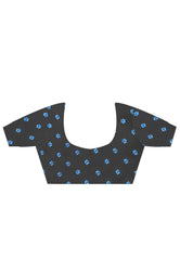 Black Ajrakh Print in Modal Silk Saree With Blouse Piece - Adi Akshoy & Co.