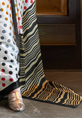 Off White Ajrakh Print in Modal Silk Saree With Blouse Piece - Adi Akshoy & Co.