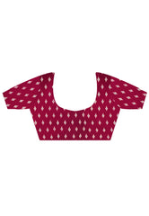 Maroon Ajrakh Print in Modal Silk Saree With Blouse Piece - Adi Akshoy & Co.