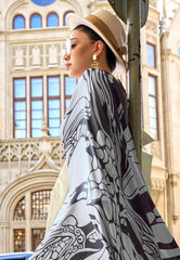 Grey Modal Silk Saree with Blouse Piece - Adi Akshoy & Co.