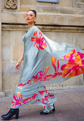 Sky Blue Modal Silk Saree With Blouse Piece - Adi Akshoy & Co.