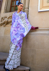 White Modal Silk Saree With Blouse Piece - Adi Akshoy & Co.