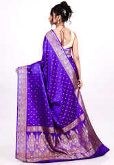 Purple Wedding Banarasi Silk Saree with Blouse Piece - Adi Akshoy & Co.