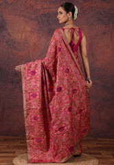 Brown with Rani Weaves Kantha Silk Saree With Blouse Piece - Adi Akshoy & Co.