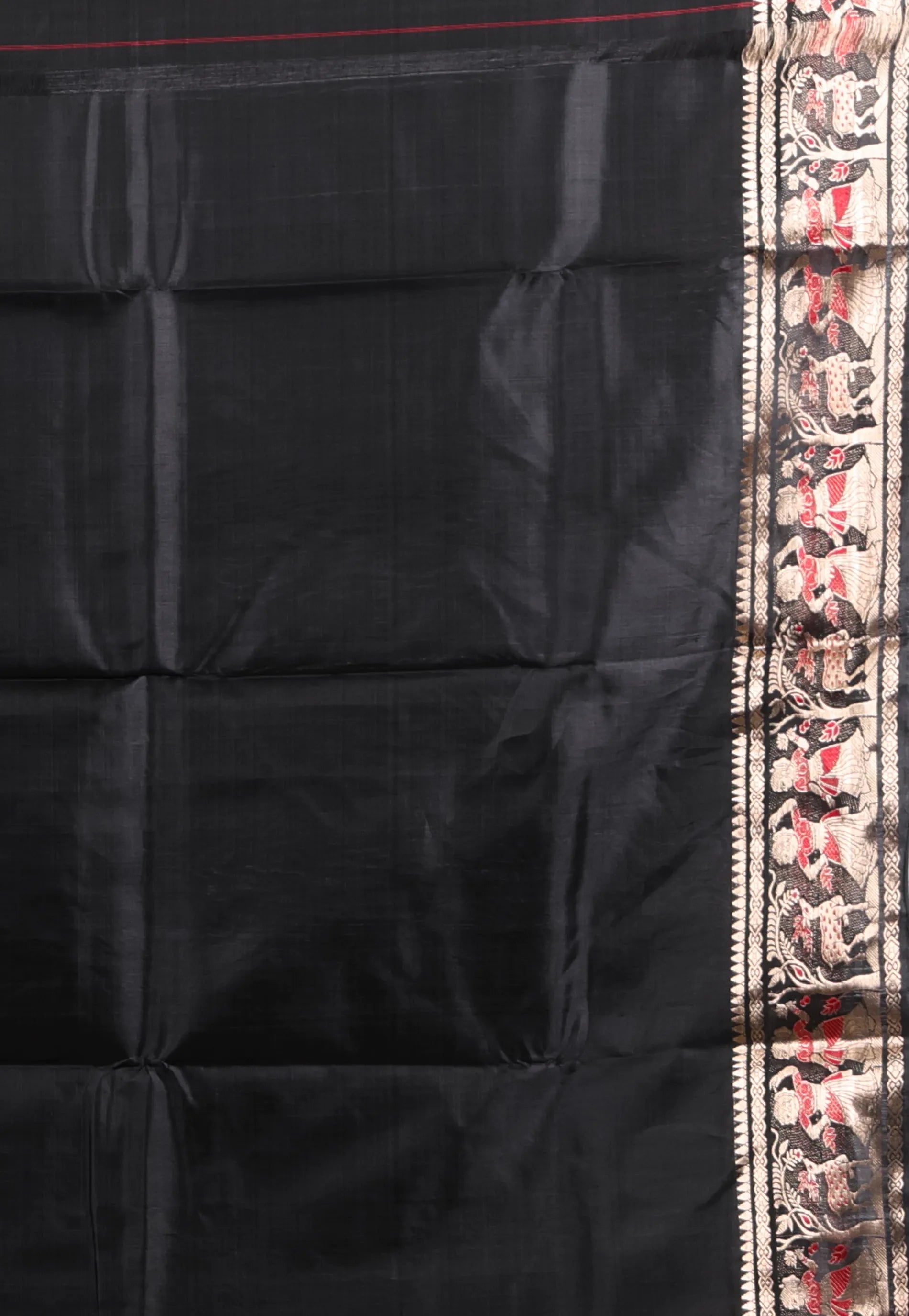 Black Baluchari with Zari work Pure Silk Saree with Blouse Piece - Adi Akshoy & Co.