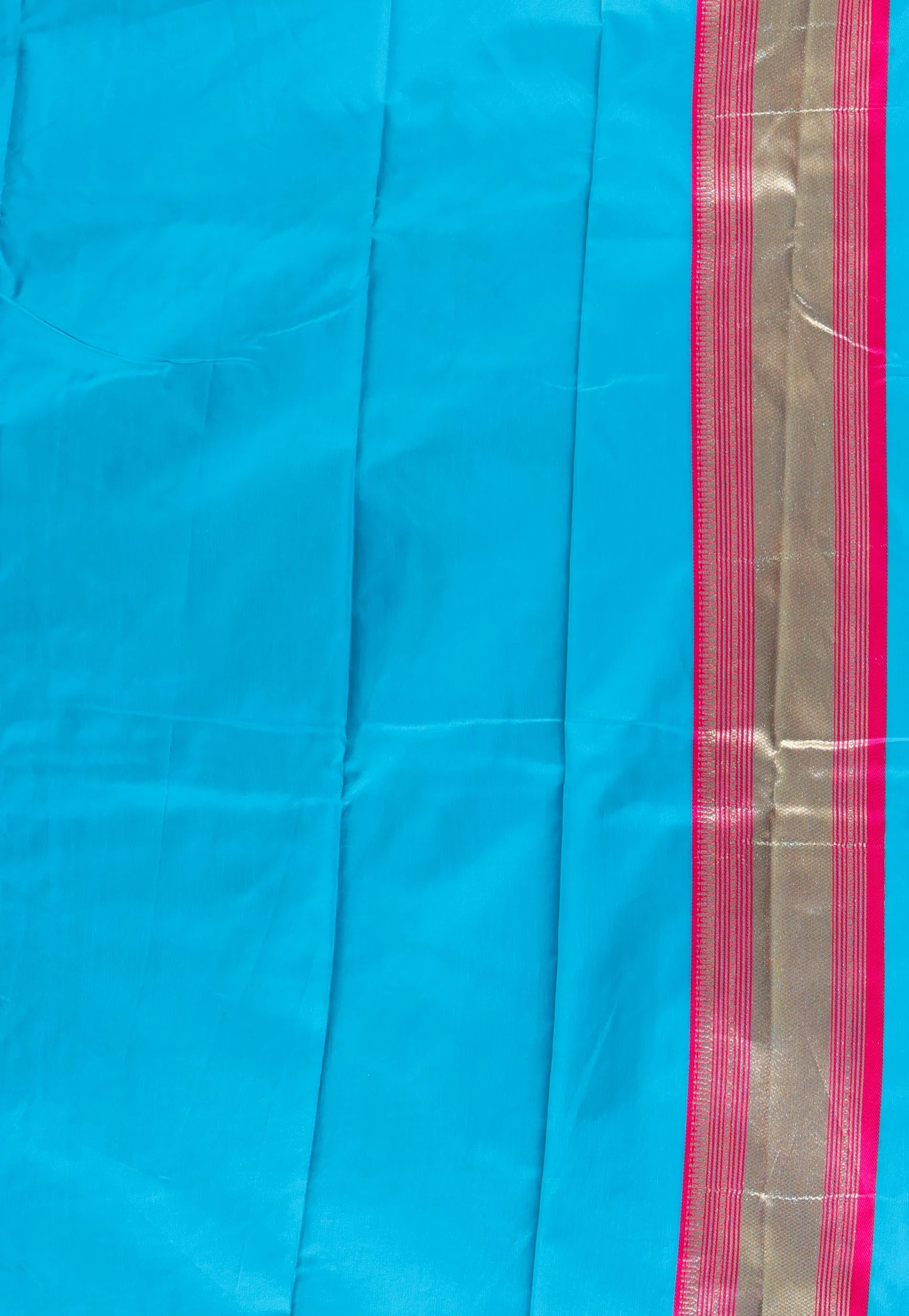 Feroza Blue Kanjivaram Silk Saree With Blouse Piece - Adi Akshoy & Co.