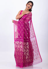 Rani Dhakai Jamdani Cotton Saree without Blouse Piece - Adi Akshoy & Co.