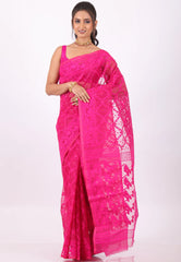 Rani Dhakai Jamdani Cotton Saree without Blouse Piece - Adi Akshoy & Co.