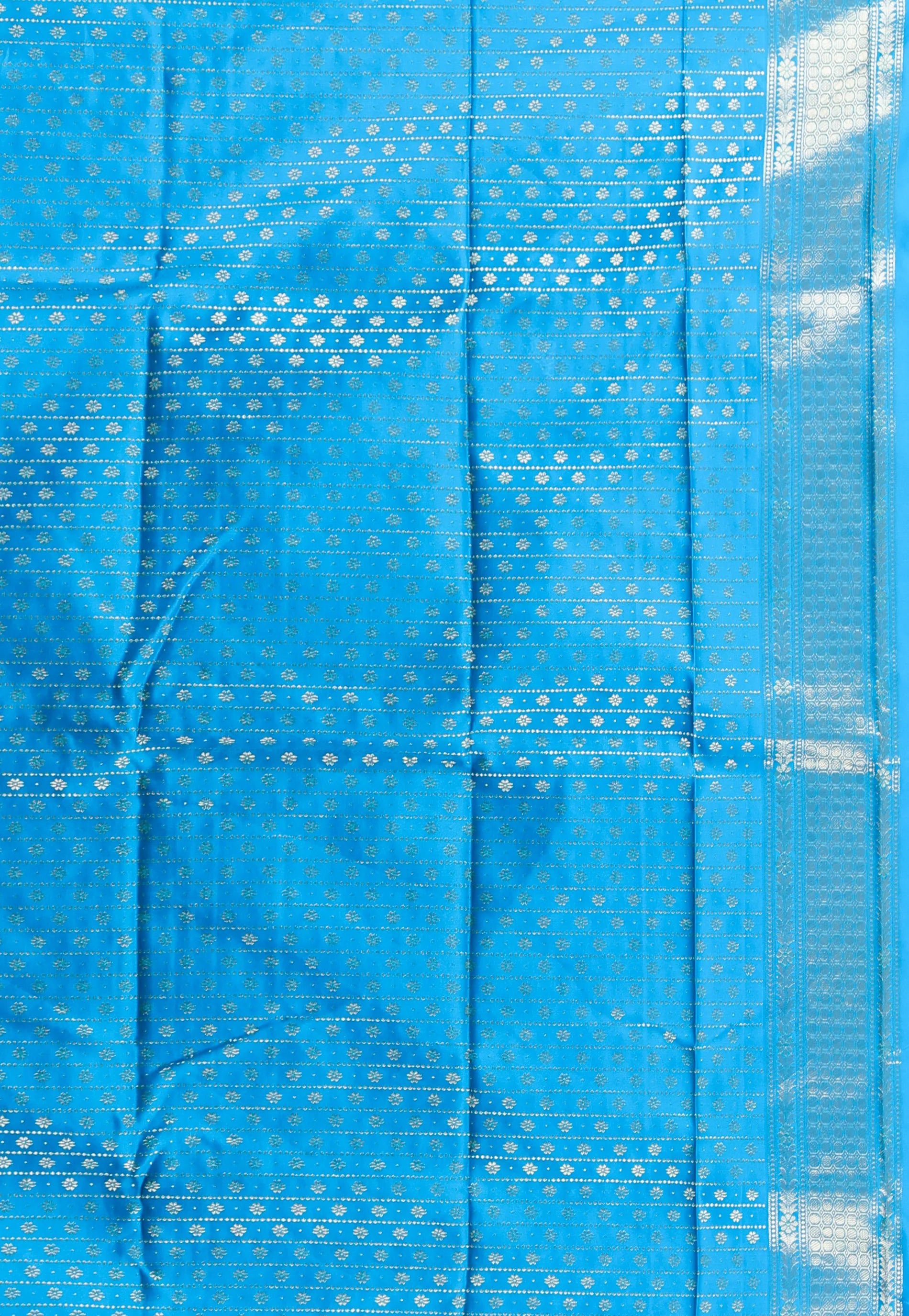 Feroza Blue Mashru Silk Saree with Blouse Piece - Adi Akshoy & Co.