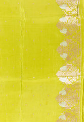 Lime Green Mashru Silk Saree with Blouse Piece - Adi Akshoy & Co.