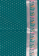 Feroza Blue Baluchari Silk Saree with Blouse Piece - Adi Akshoy & Co.