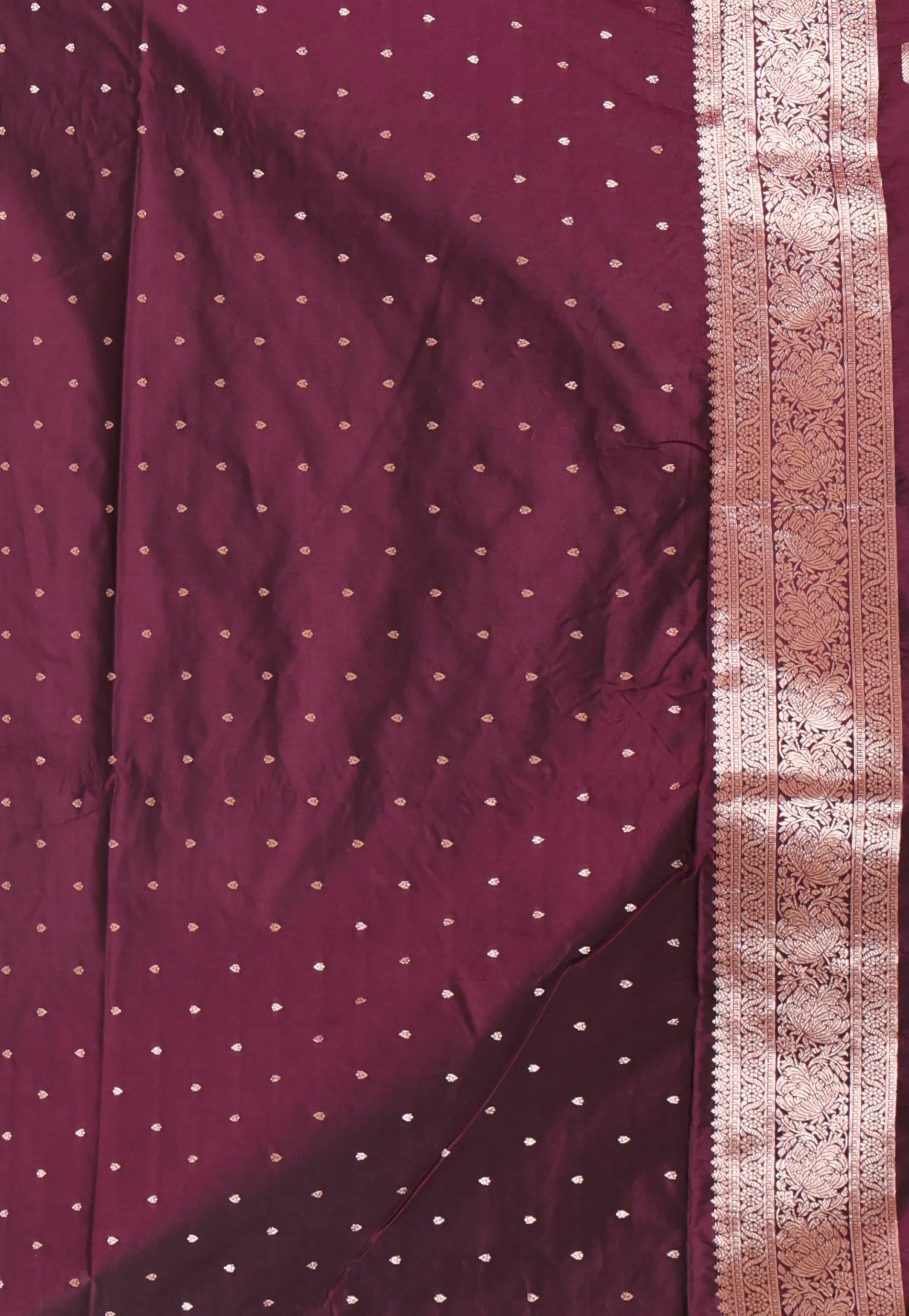 Magenta Katan Silk Saree With Blouse Piece - Adi Akshoy & Co.