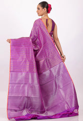 Purple Pure Kanjivaram Silk Saree With Blouse Piece - Adi Akshoy & Co.