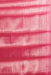 Rani Pink with Zari work Kanjivaram Silk Saree With Blouse Piece - Adi Akshoy & Co.