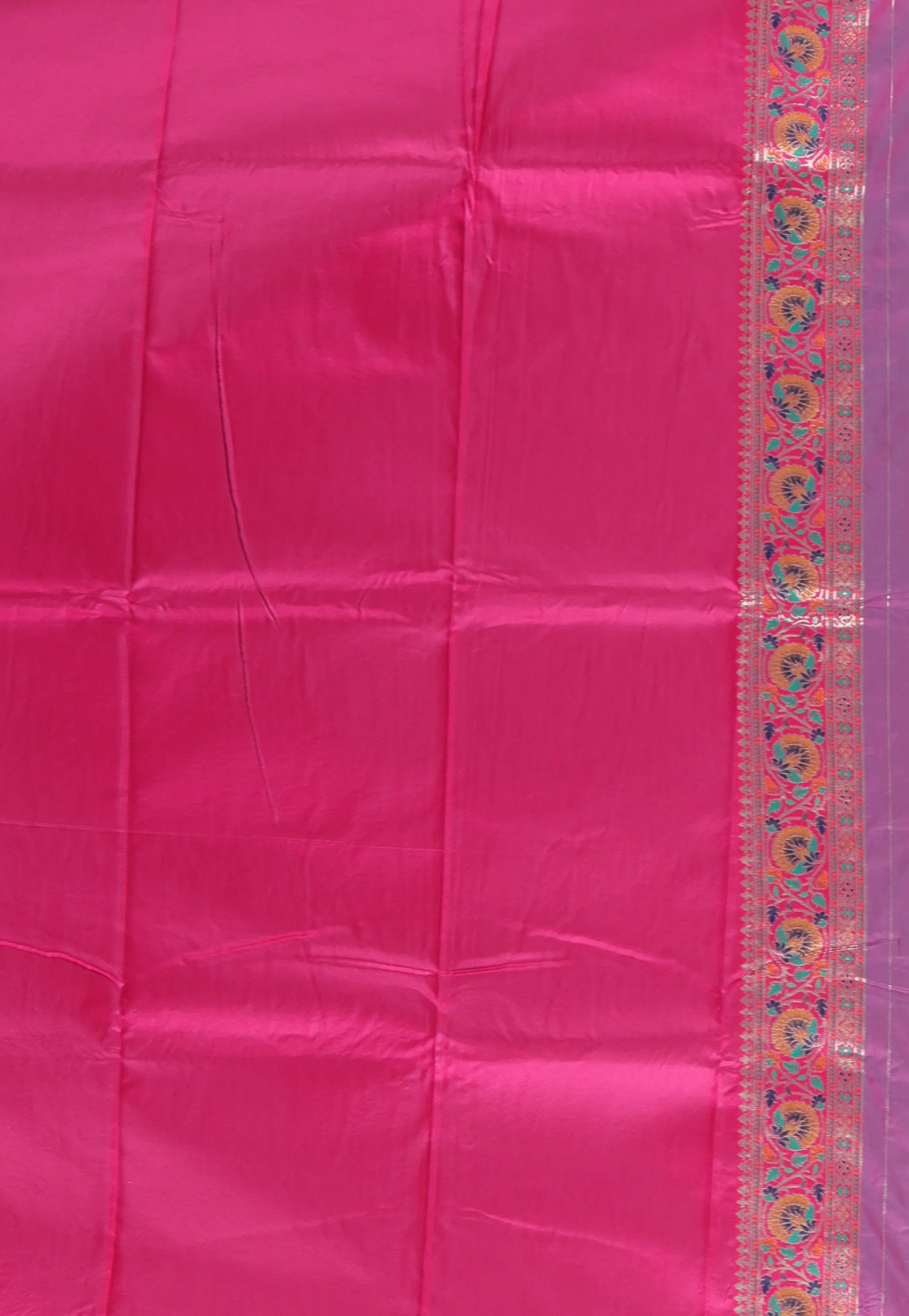 Rama Green with Rani Border Kanjivaram Silk Saree With Blouse Piece - Adi Akshoy & Co.