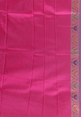 Rama Green with Rani Border Kanjivaram Silk Saree With Blouse Piece - Adi Akshoy & Co.
