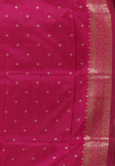 Black with Rani Border Kanjivaram Silk Saree With Blouse Piece - Adi Akshoy & Co.
