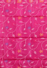 Floral Rani Pure Tussar Dhakai Jamdani Saree with Blouse Piece - Adi Akshoy & Co.