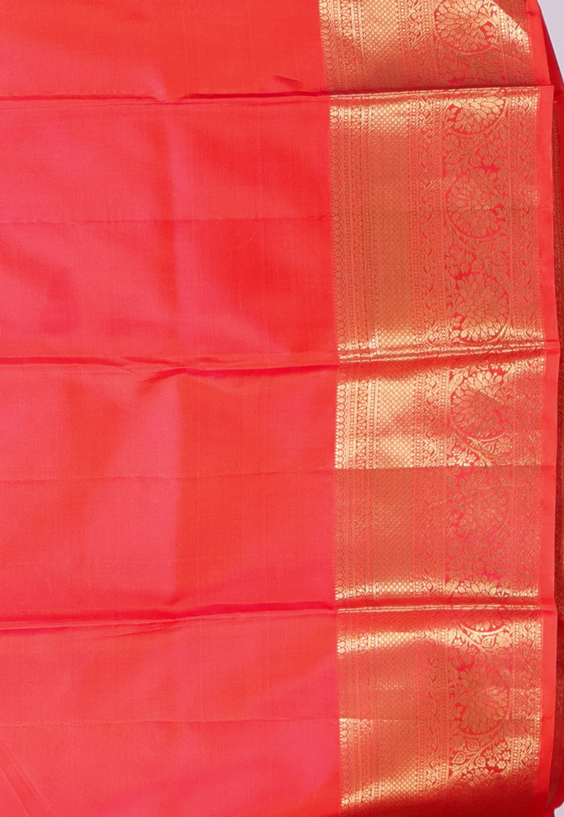 Peach Brocade Pure Kanjivaram Silk Saree With Blouse Piece - Adi Akshoy & Co.