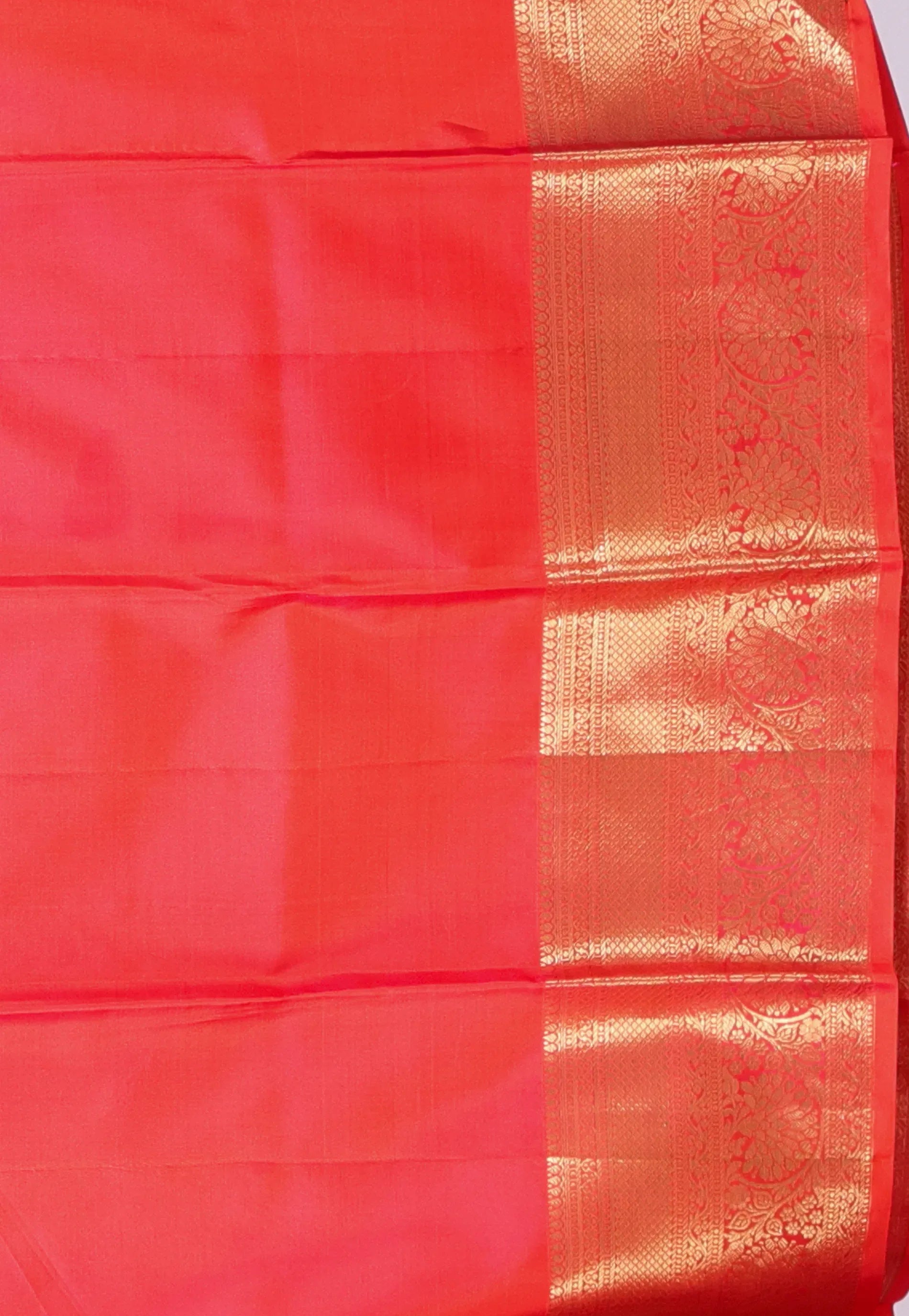 Peach Brocade Pure Kanjivaram Silk Saree With Blouse Piece - Adi Akshoy & Co.