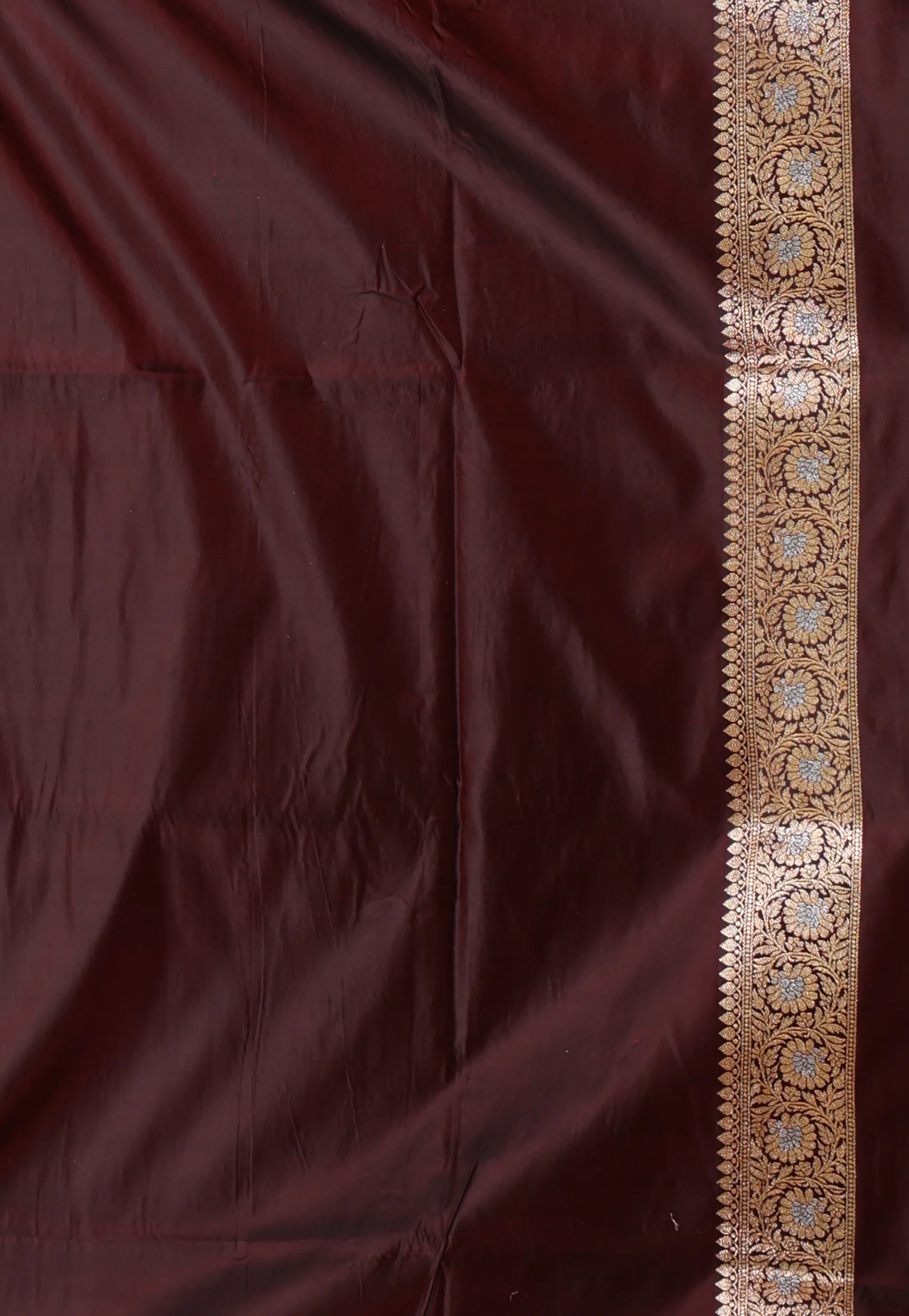 Maroon with Zari work Wedding Banarasi Saree with Blouse Piece - Adi Akshoy & Co.