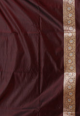 Maroon with Zari work Wedding Banarasi Saree with Blouse Piece - Adi Akshoy & Co.